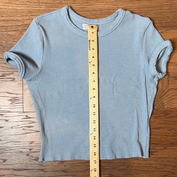Urban Outfitters Women's Ribbed Crop Tee Blue Size Large - Picture 4 of 5